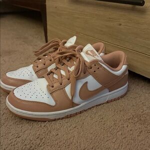 Nike Women's Tan and White Sneakers